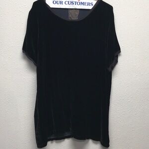 Pete & Greta for Johnny Was Dark Purple Velvet Short Sleeve T-Shirt